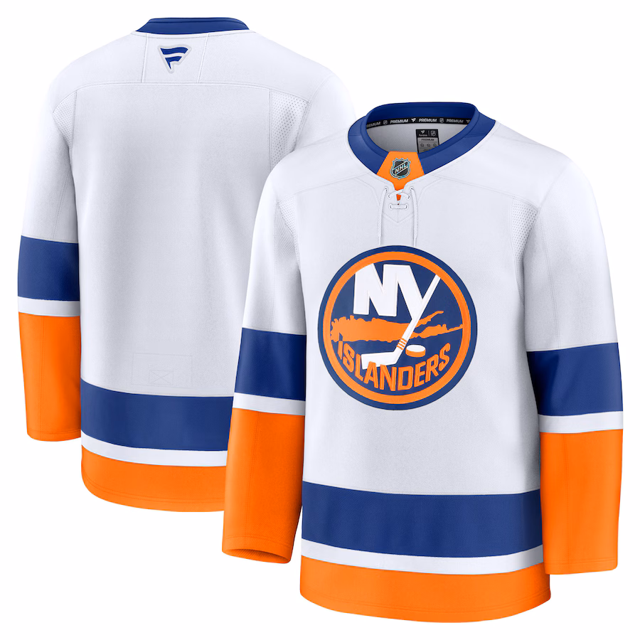 Men's New York Islanders Fanatics White Away Premium Jersey - Puhuasuan