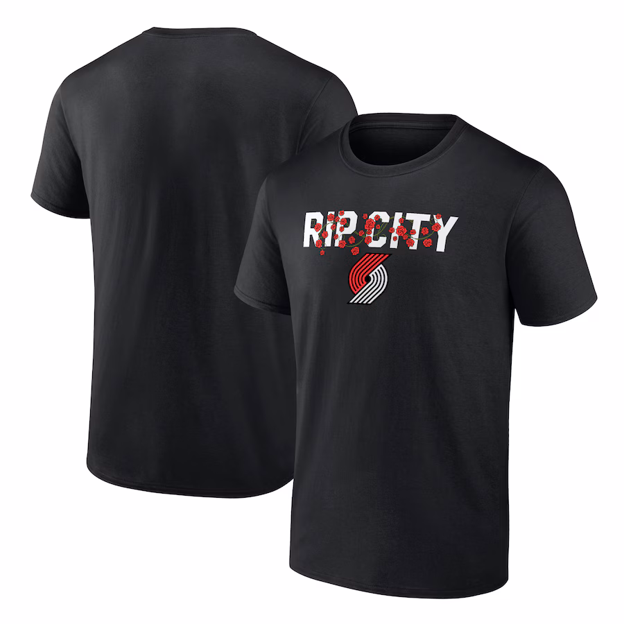 Men's Portland Trail Blazers Black Tip-Off T-Shirt - Puhuasuan