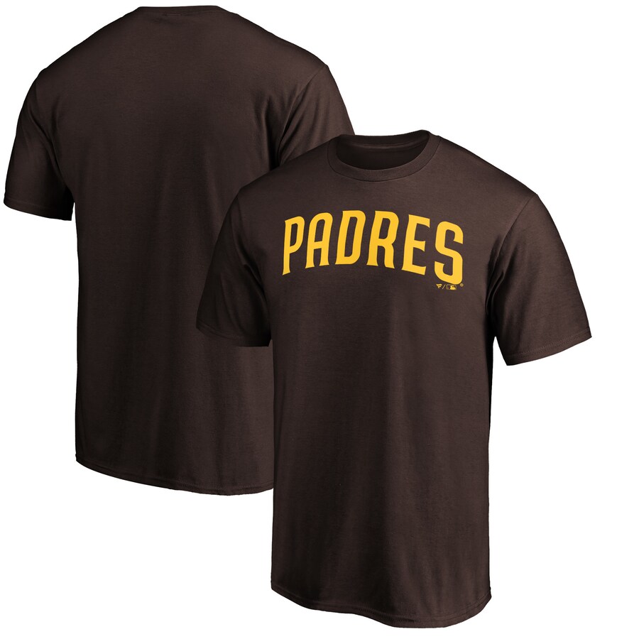 Men's San Diego Padres Brown Official Wordmark T-Shirt - Puhuasuan