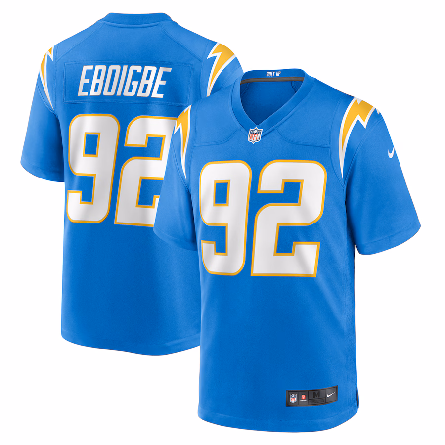Men's Los Angeles Chargers Justin Eboigbe Nike Powder Blue Team Game Jersey - Puhuasuan