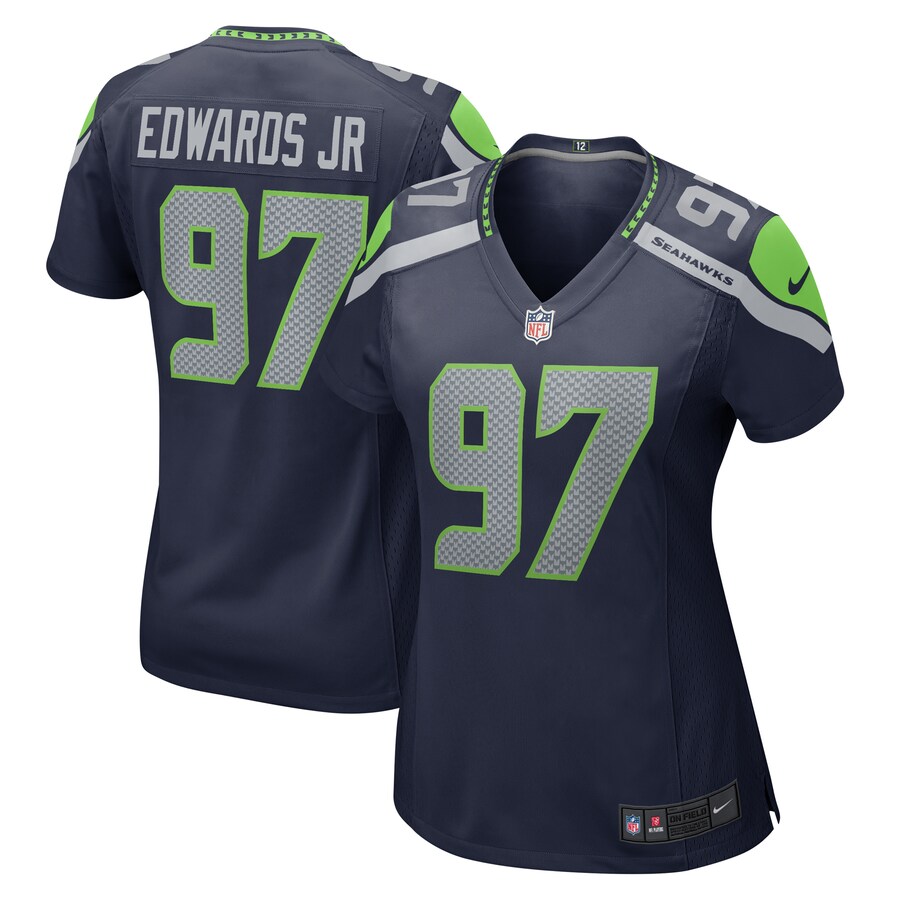 Women's Seattle Seahawks Mario Edwards Jr. Nike College Navy  Game Jersey - Puhuasuan