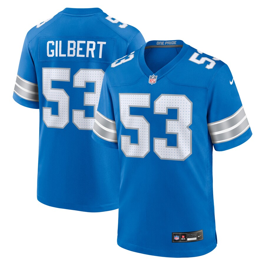 Men's Detroit Lions DaRon Gilbert Nike  Blue Game Jersey - Puhuasuan
