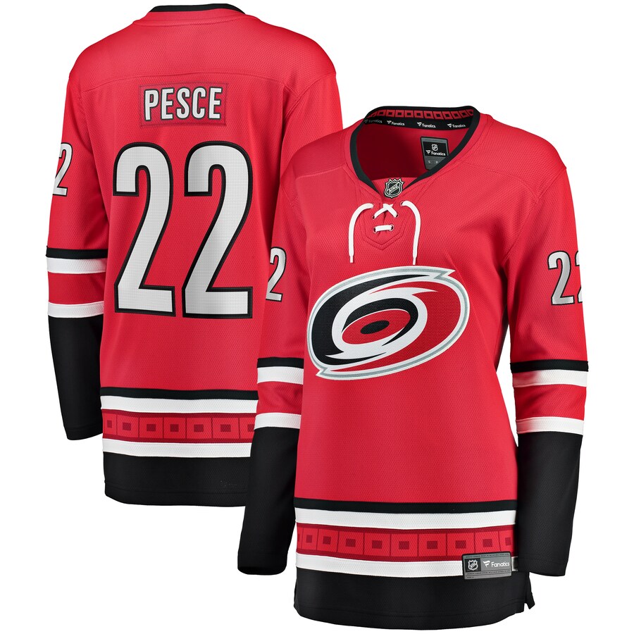 Women's Carolina Hurricanes Brett Pesce Fanatics Branded Red Alternate Breakaway Player Jersey - Puhuasuan