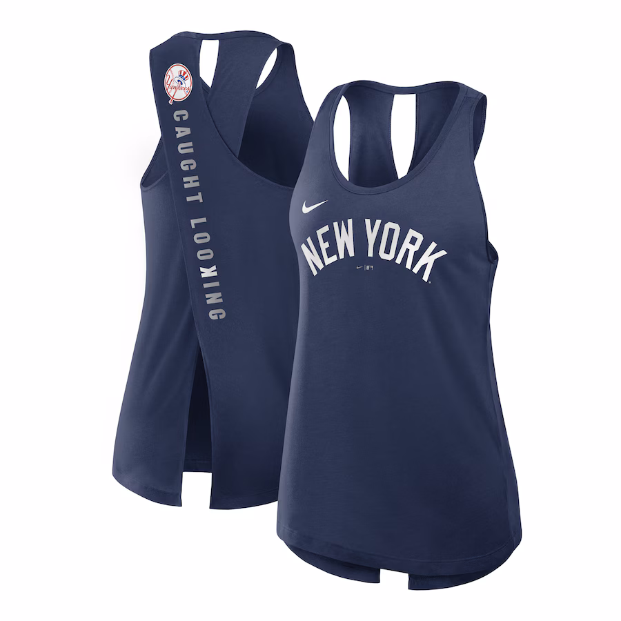 Women's New York Yankees Nike Navy Crisscross Performance Tank Top - Puhuasuan