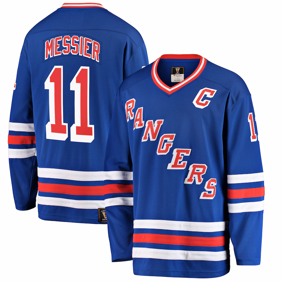 Men's New York Rangers Mark Messier Fanatics Blue Premier Breakaway Retired Player Jersey - Puhuasuan