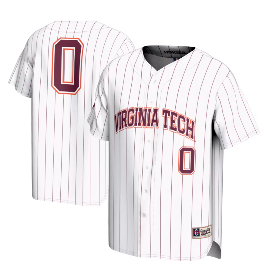 #0 Virginia Tech Hokies GameDay Greats Youth Lightweight Baseball Fashion Jersey - White - Puhuasuan