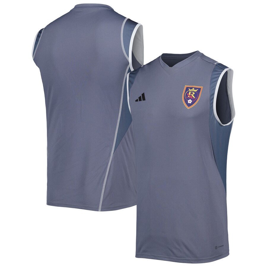 Men's Real Salt Lake adidas Gray 2023 On-Field Sleeveless Training Jersey - Puhuasuan