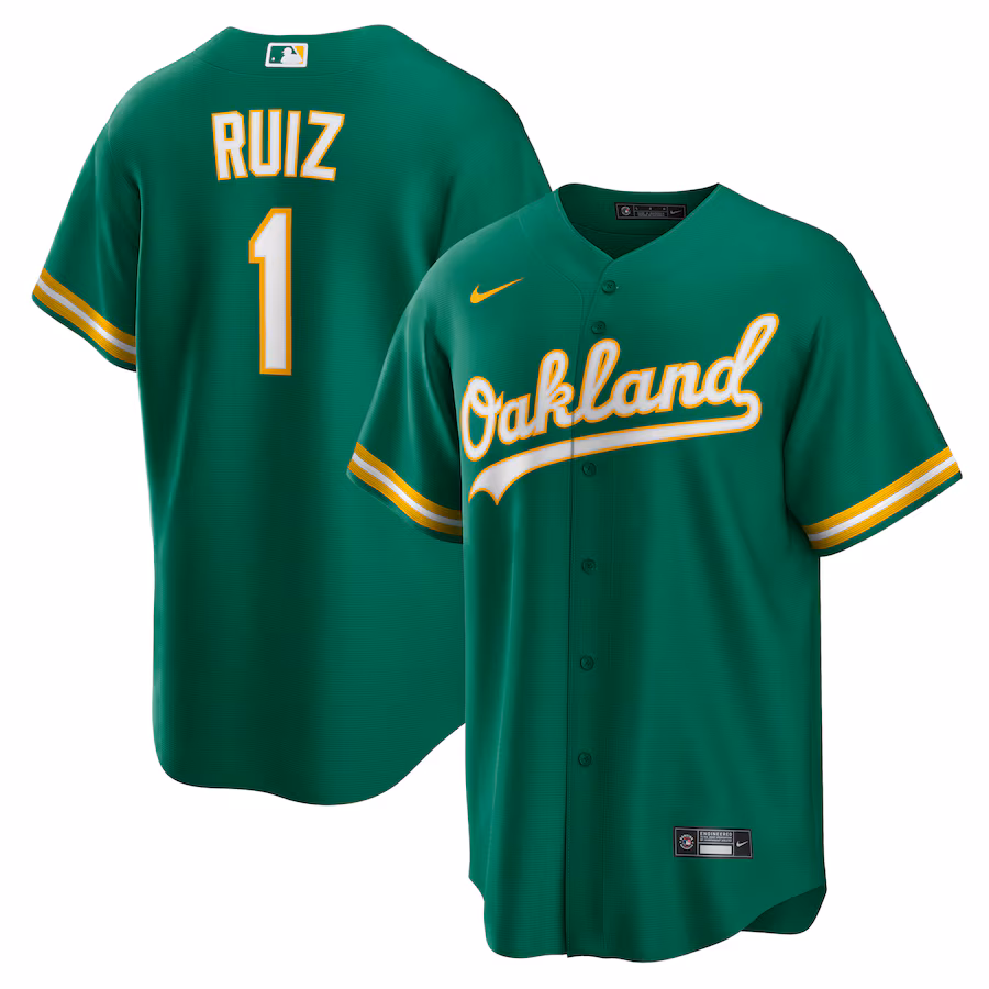 Men's Oakland Athletics Esteury Ruiz Nike Kelly Green Alternate Replica Jersey - Puhuasuan