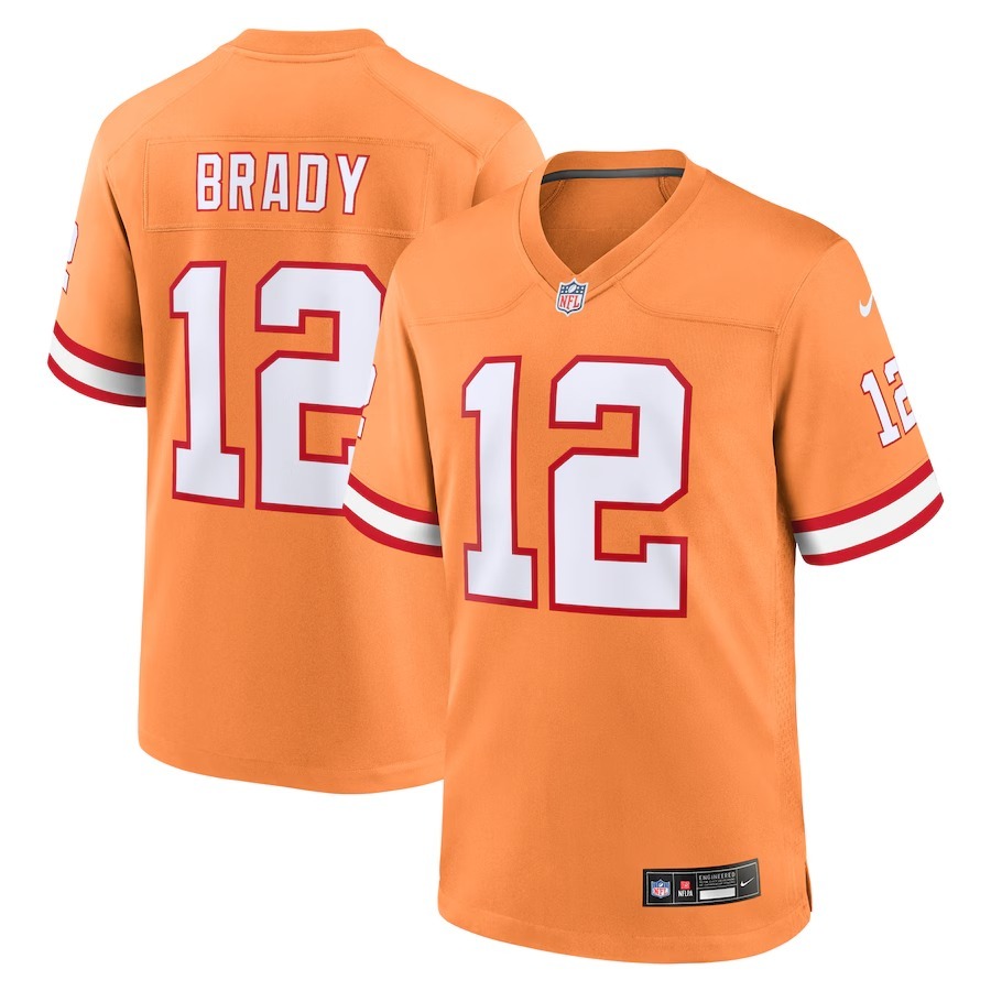 Men's Tampa Bay Buccaneers Tom Brady Nike Orange Throwback Game Jersey - Puhuasuan