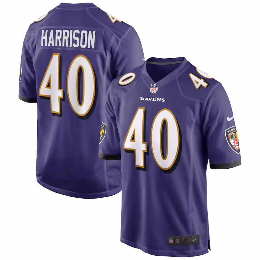 Men's Baltimore Ravens Malik Harrison Nike Purple Game Jersey - Puhuasuan