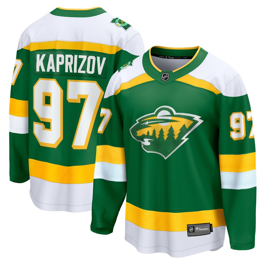Men's Minnesota Wild Kirill Kaprizov Fanatics Branded Green 2023/24 Alternate Premier Breakaway Player Jersey - Puhuasuan