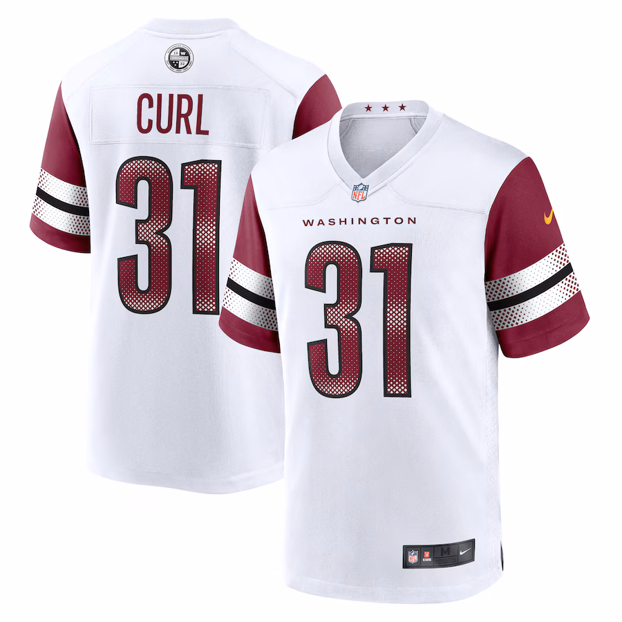 Men's Washington Commanders Kamren Curl Nike White Game Jersey - Puhuasuan