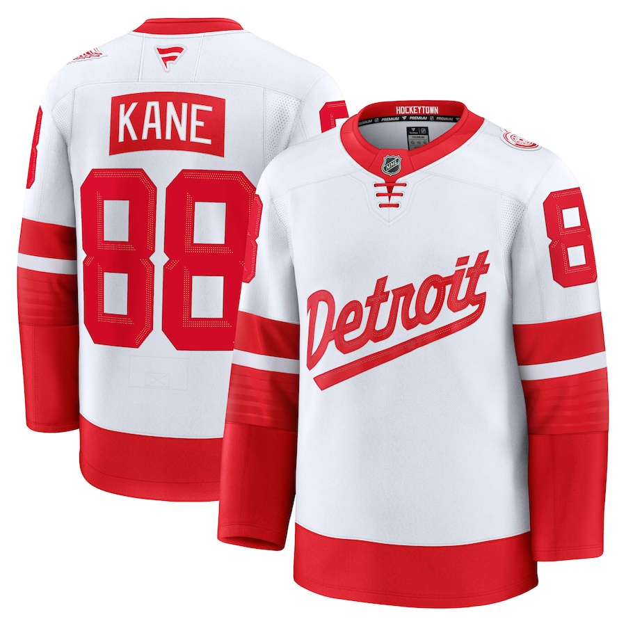 Men's Detroit Red Wings Patrick Kane Fanatics White 2025 NHL Stadium Series Premium Player Jersey - Puhuasuan