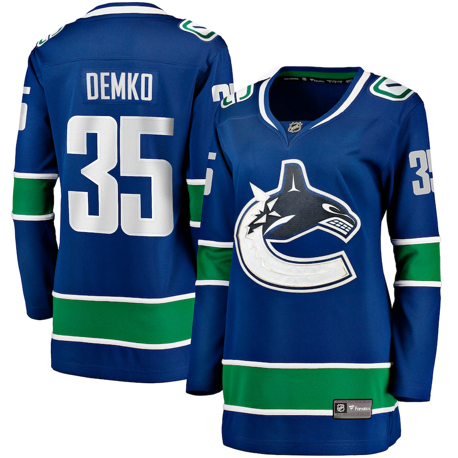 Women's Vancouver Canucks Thatcher Demko Fanatics Blue Home Breakaway Jersey - Puhuasuan