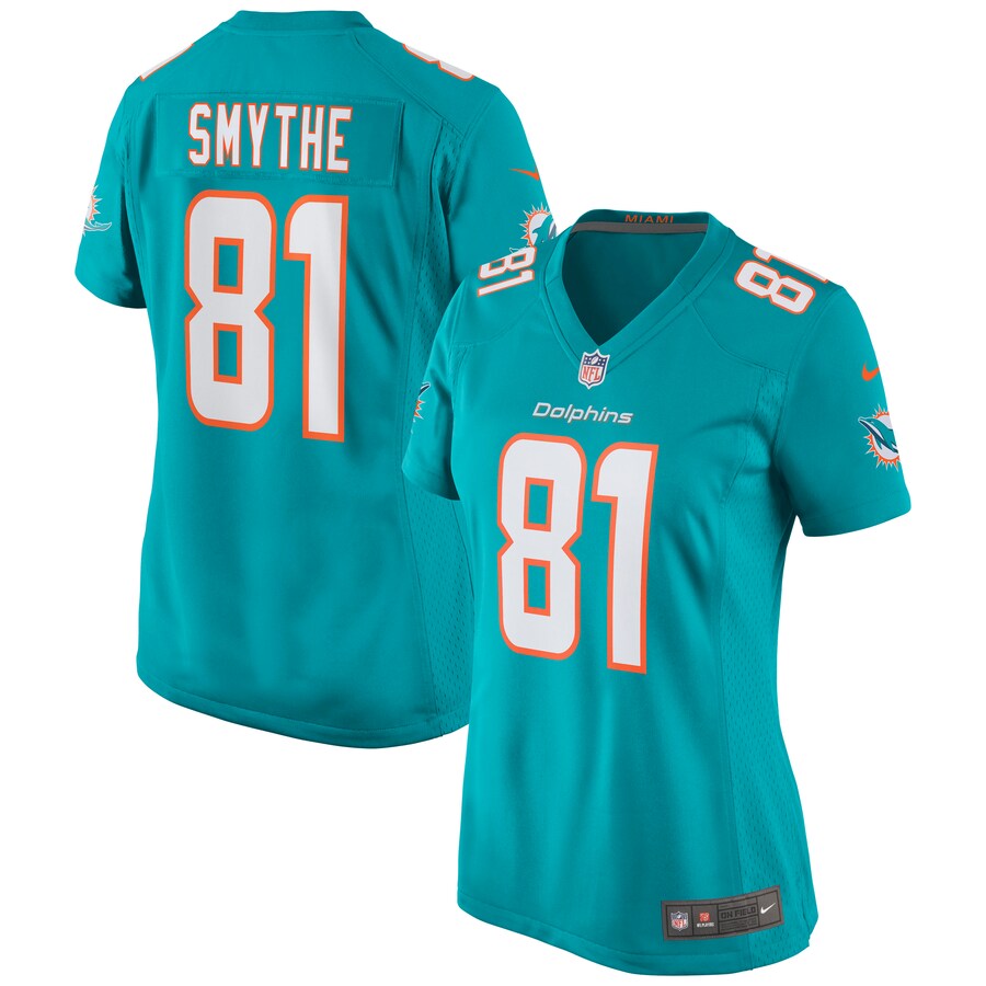 Women's Miami Dolphins Durham Smythe Nike Aqua Game Jersey - Puhuasuan