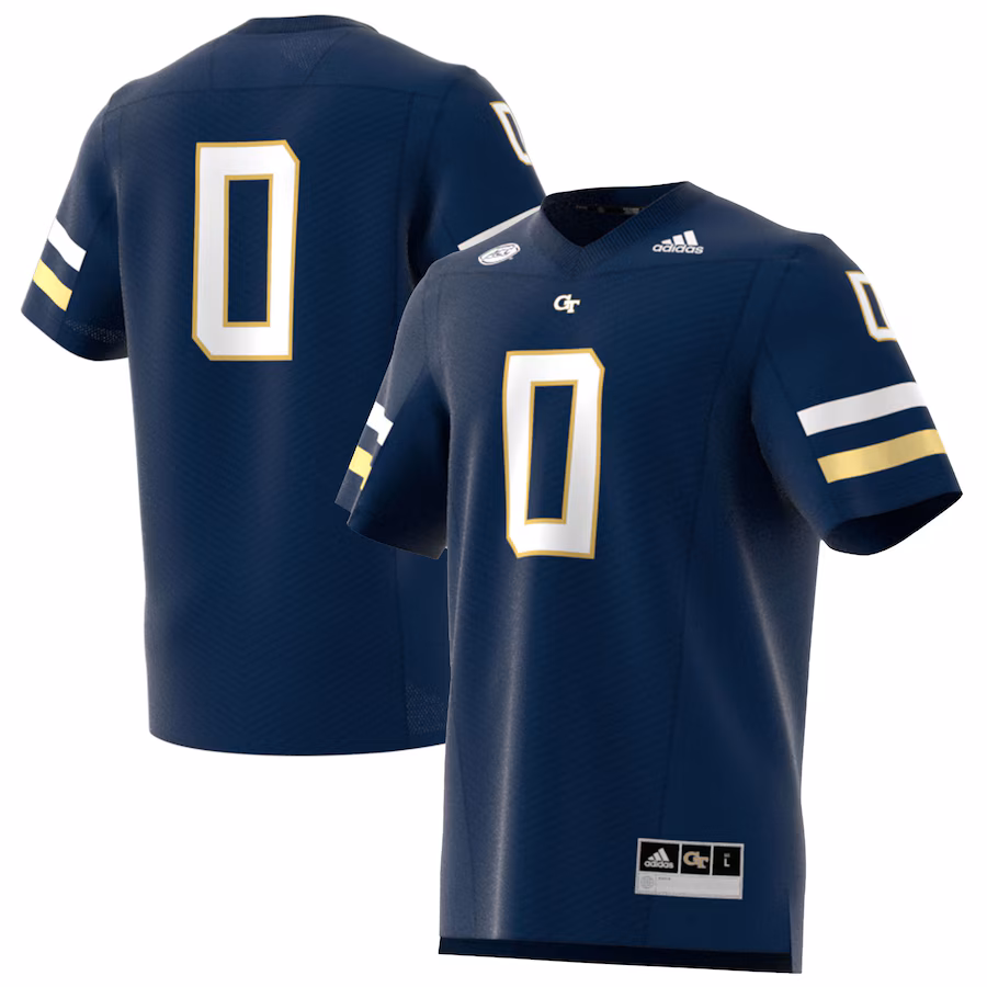 Men's adidas Navy Georgia Tech Yellow Jackets Premier Strategy Jersey - Puhuasuan