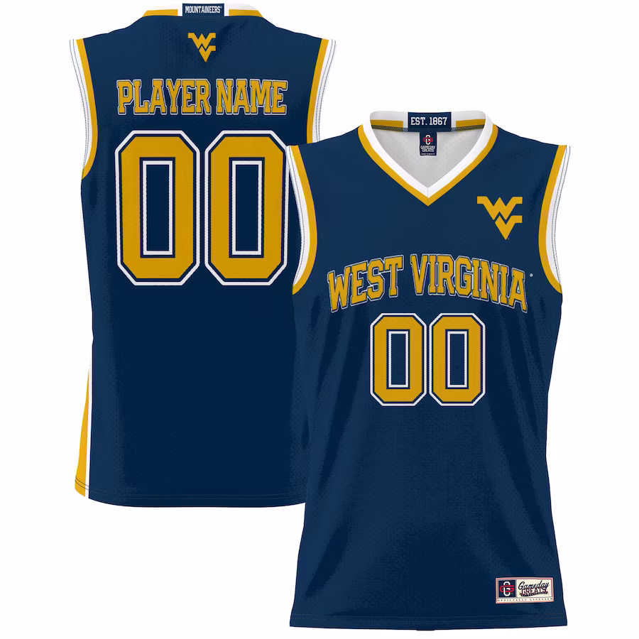 West Virginia Mountaineers GameDay Greats Youth NIL Pick-A-Player Lightweight Basketball Jersey - Navy - Puhuasuan