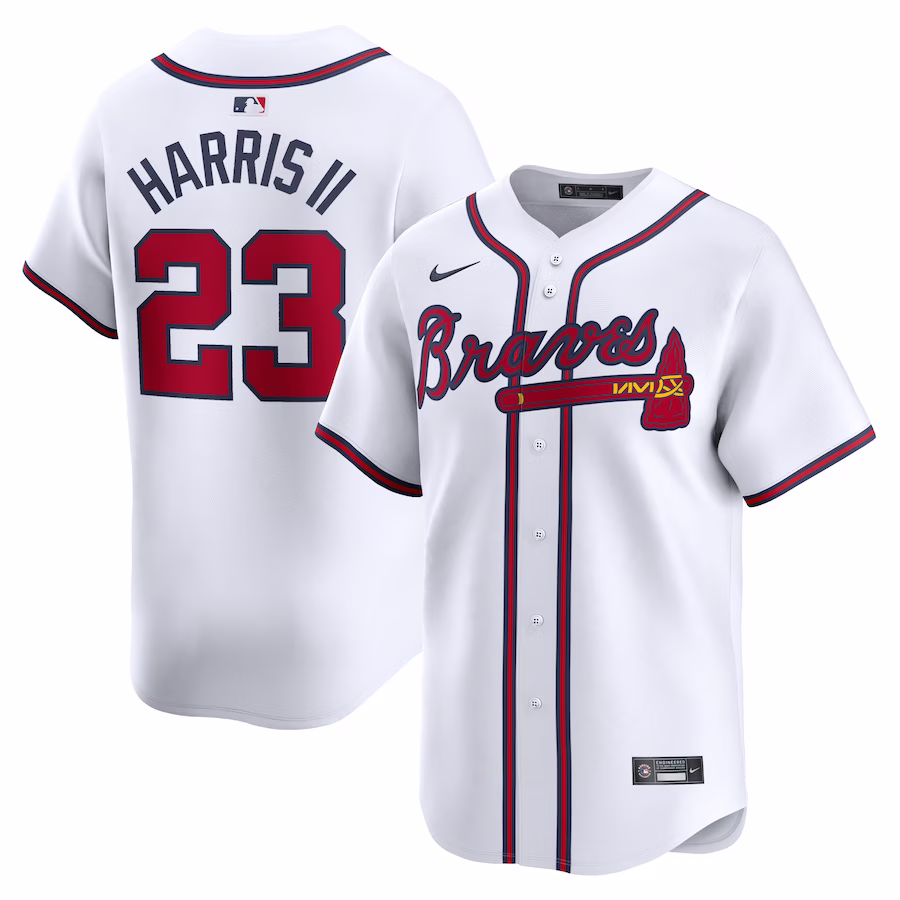 Men's Atlanta Braves Michael Harris II Nike White Home Limited Player Jersey - Puhuasuan