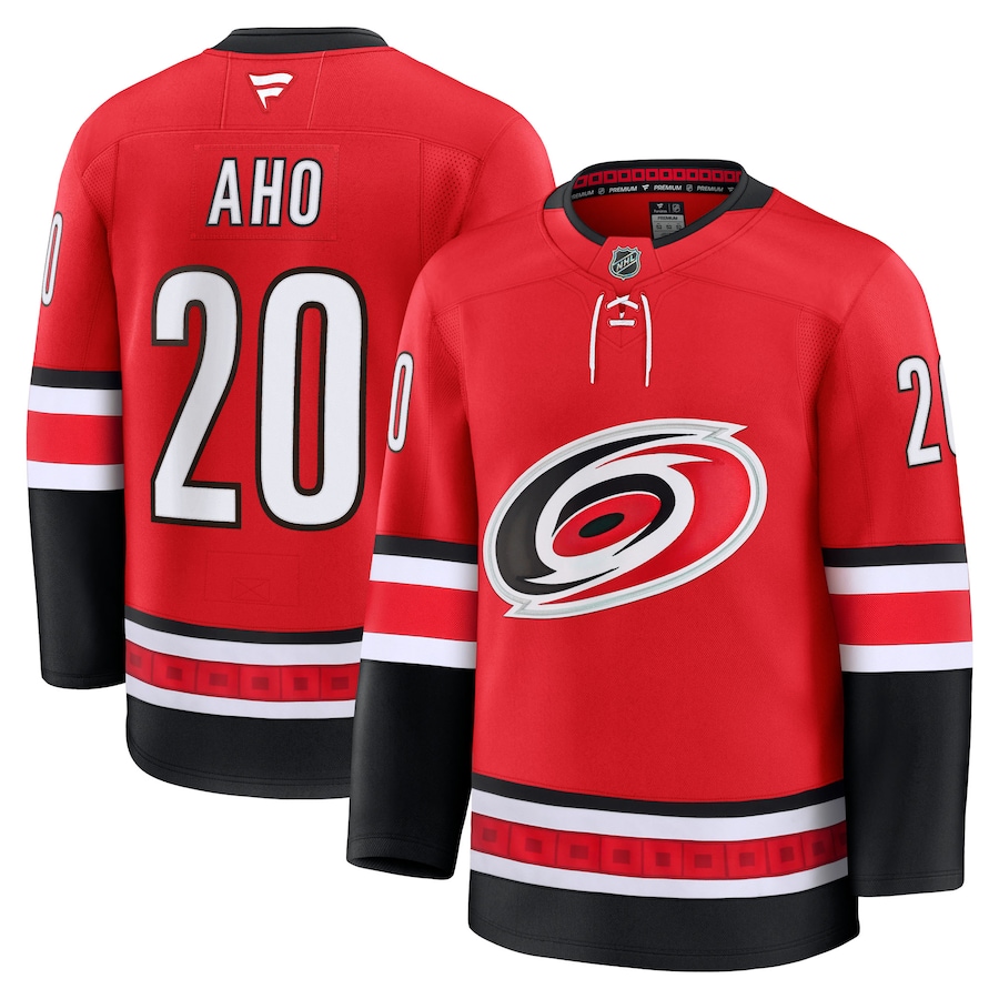 Men's Carolina Hurricanes Sebastian Aho Fanatics Red Alternate Premium Jersey - Puhuasuan