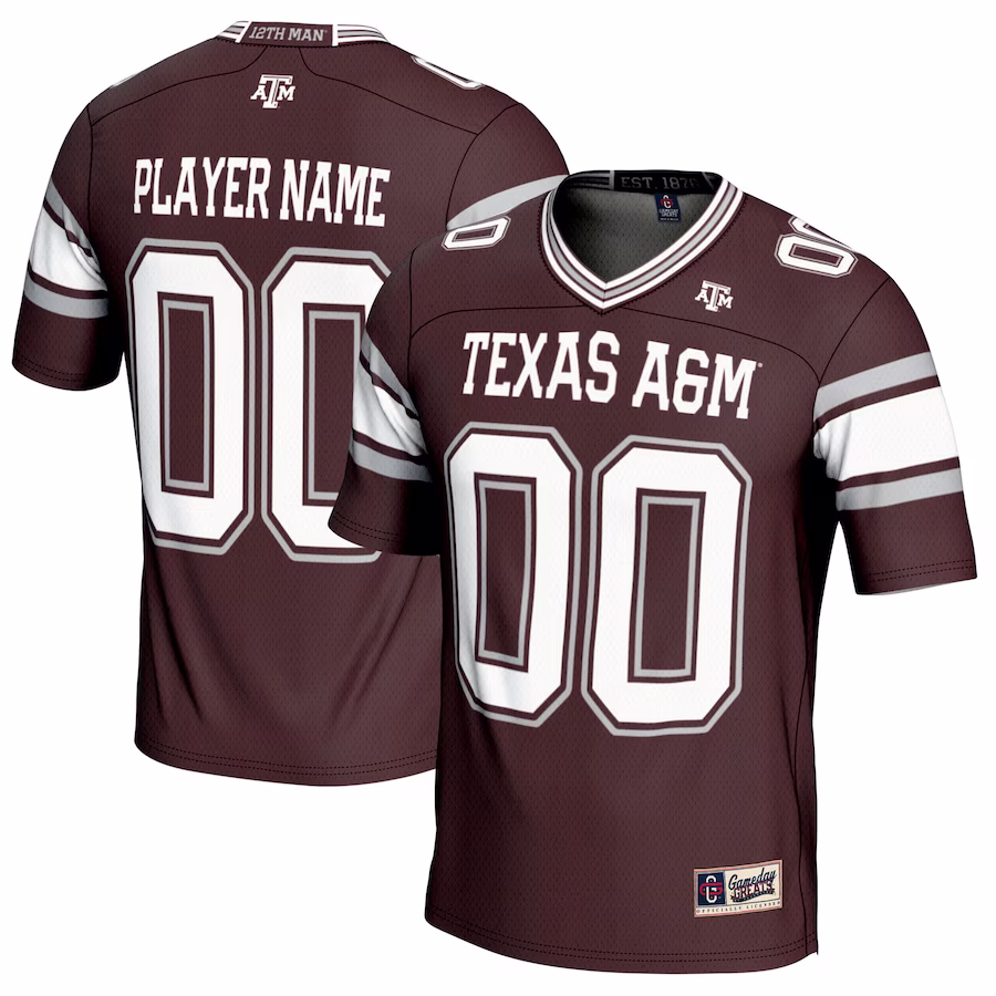 Texas A&M Aggies GameDay Greats Youth NIL Pick-A-Player Football Jersey - Maroon - Puhuasuan