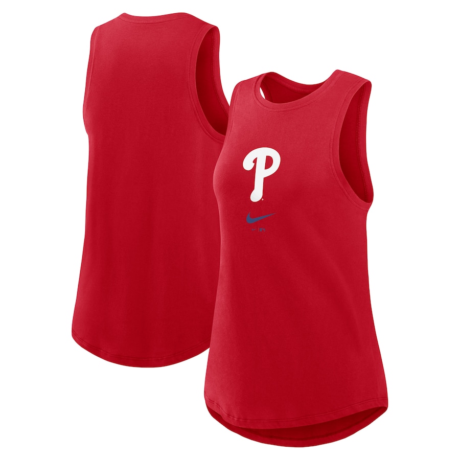 Women's Philadelphia Phillies Nike Red Legacy Icon High Neck Performance Tank Top - Puhuasuan