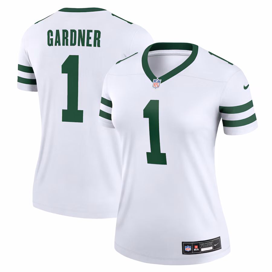 Women's New York Jets Ahmad Sauce Gardner Nike Legacy White Legend Player Performance Top - Puhuasuan