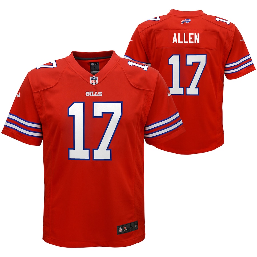 Youth Buffalo Bills Josh Allen Nike Red Alternate Game Jersey - Puhuasuan
