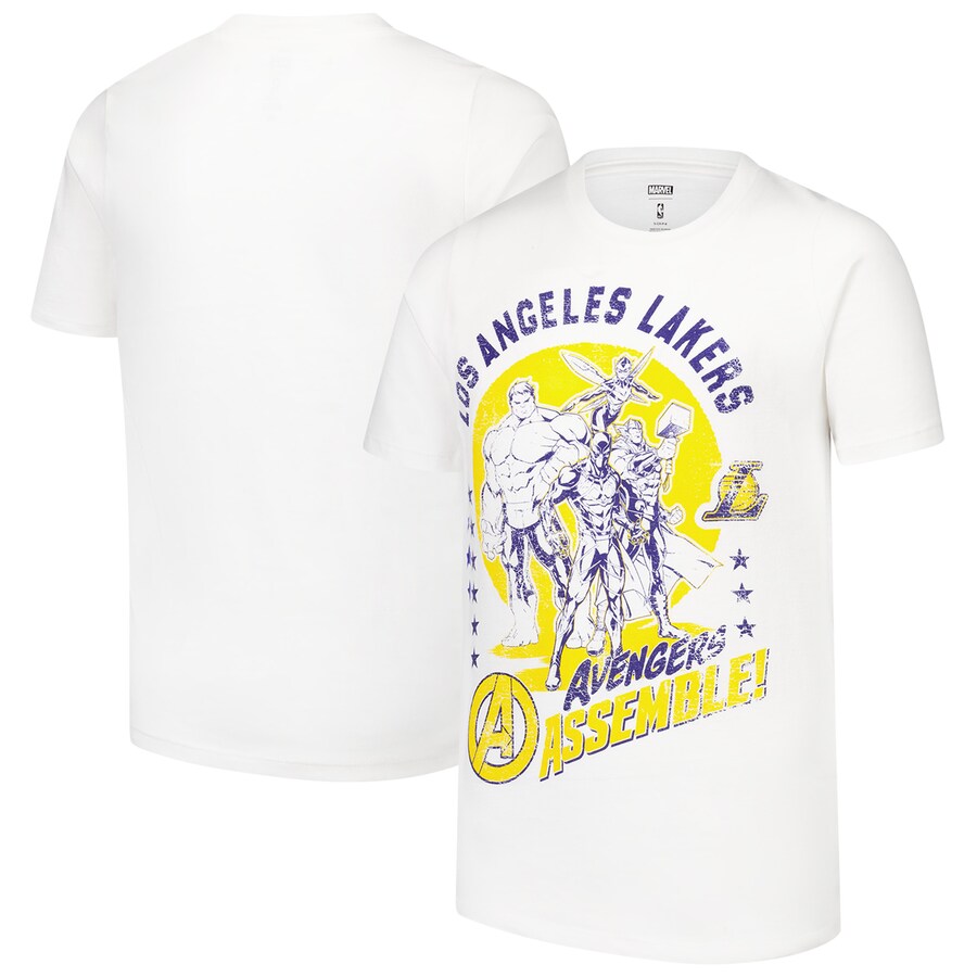 Youth Los Angeles Lakers White NBA x Marvel Avengers Squad T-Shirt - Puhuasuan