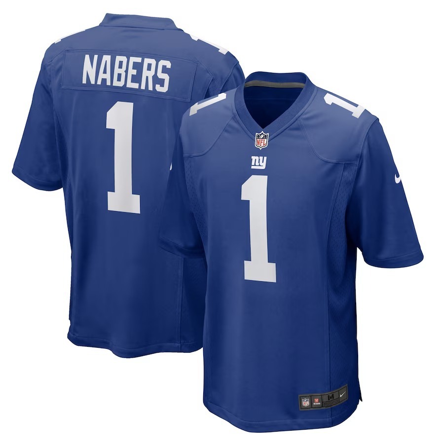 Men's New York Giants Malik Nabers Nike Royal Player Game Jersey - Puhuasuan