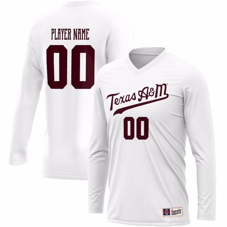 Texas A&M Aggies GameDay Greats Youth NIL Pick-A-Player Lightweight Volleyball Jersey - White - Puhuasuan