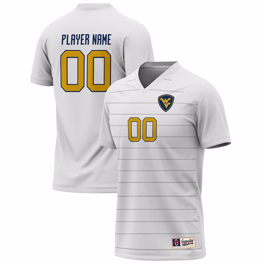 West Virginia Mountaineers GameDay Greats Youth Pick-A-Player NIL Lightweight Soccer Jersey - White - Puhuasuan