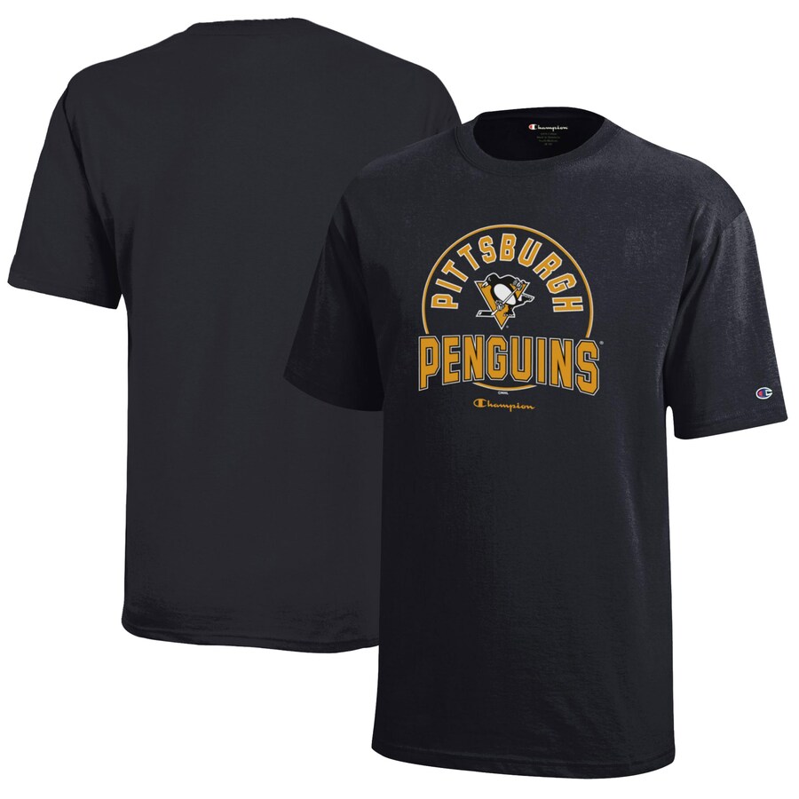 Youth Pittsburgh Penguins Champion Black Jersey T-Shirt - Puhuasuan