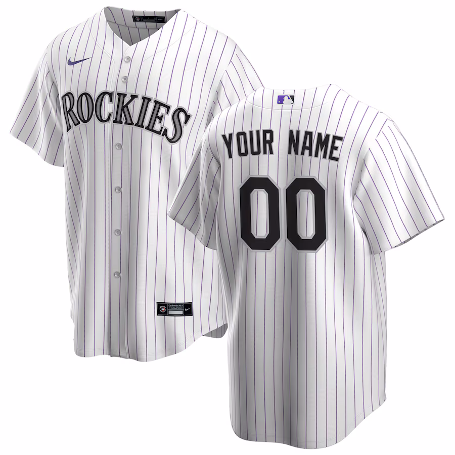 Youth Colorado Rockies Nike White Home Replica Custom Jersey - Puhuasuan
