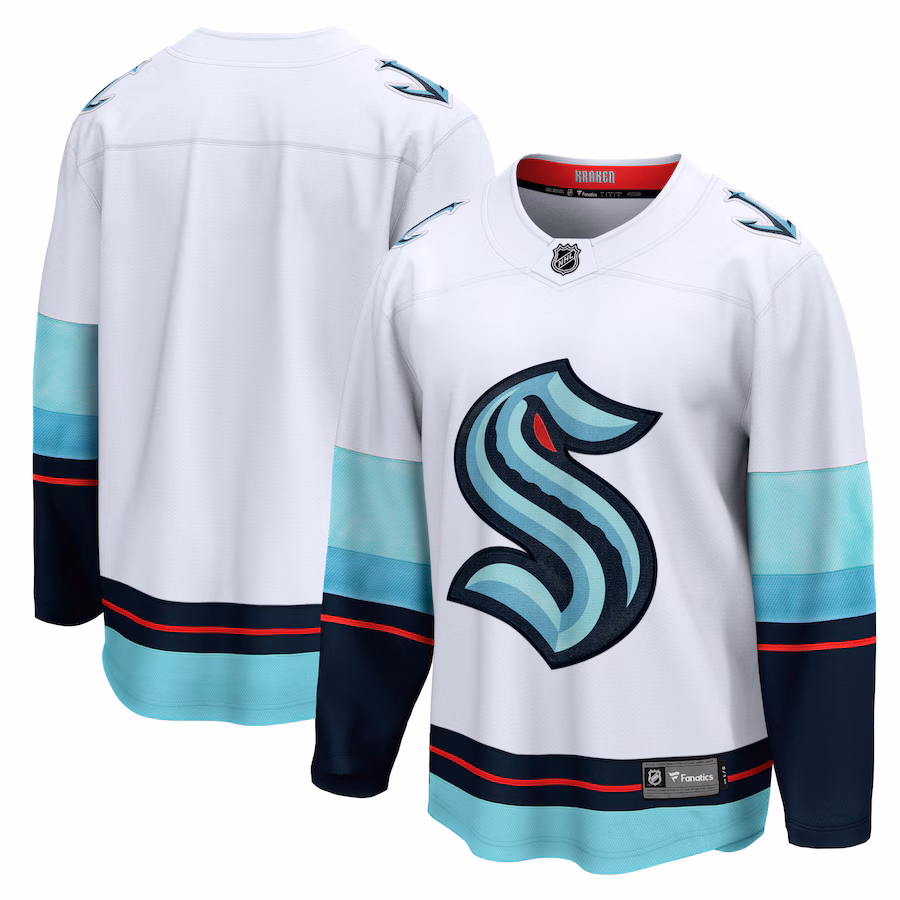 Men's Seattle Kraken Fanatics White Away Breakaway Jersey - Puhuasuan