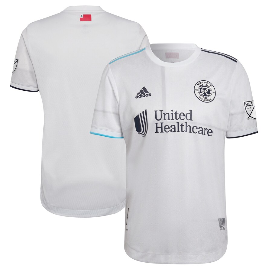 Men's New England Revolution adidas White 2022 Secondary Authentic Blank Jersey - Puhuasuan