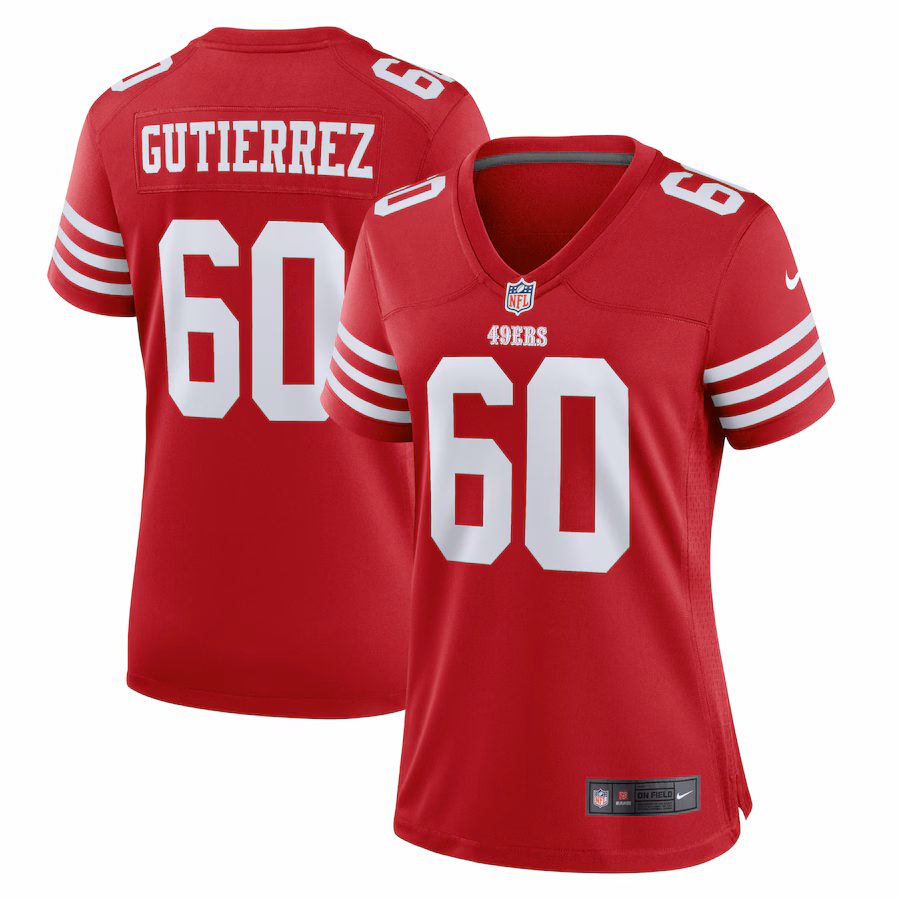 Women's San Francisco 49ers Sebastian Gutierrez Nike  Scarlet Team Game Jersey - Puhuasuan