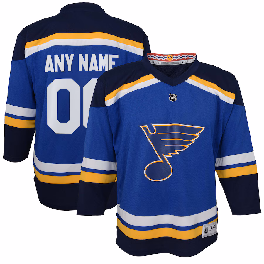 Youth St. Louis Blues Blue Home Replica Custom Jersey - Puhuasuan