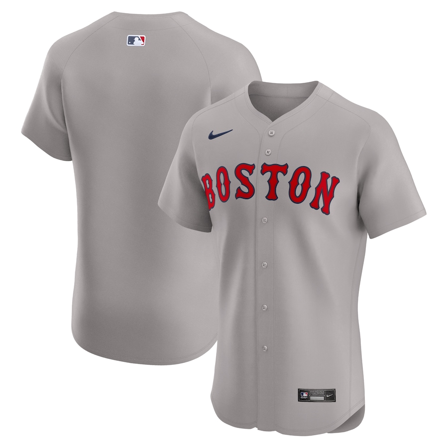 Men's Boston Red Sox Nike Gray Road Elite Jersey - Puhuasuan