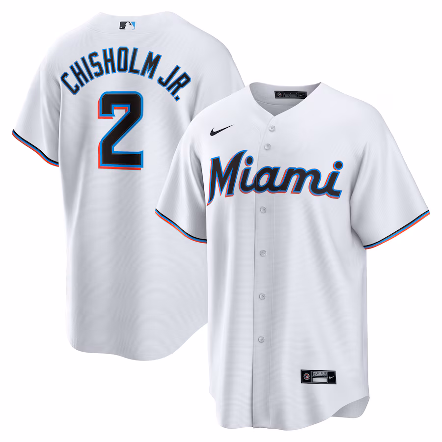 Men's Miami Marlins Jazz Chisholm Jr. Nike White 2024 Home Replica Jersey - Puhuasuan