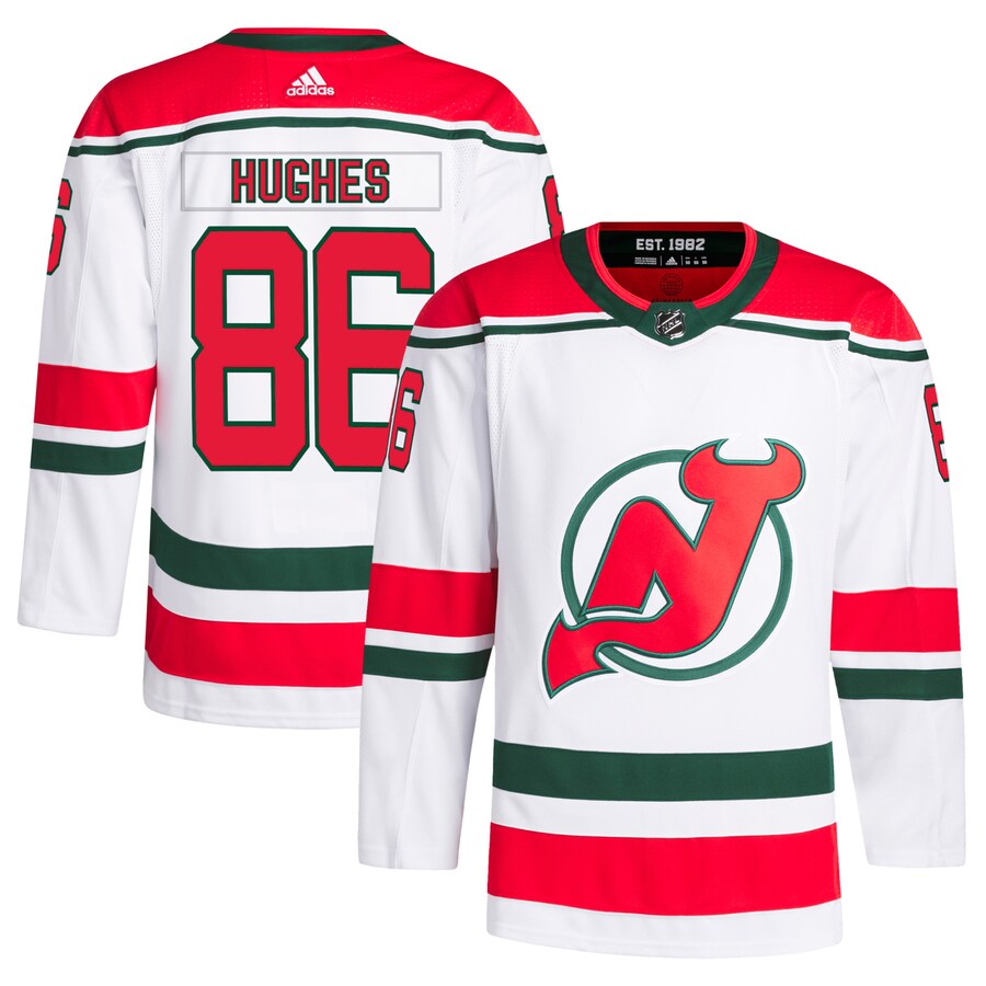 Men's New Jersey Devils Jack Hughes adidas White  Primegreen Authentic Pro Player Jersey - Puhuasuan
