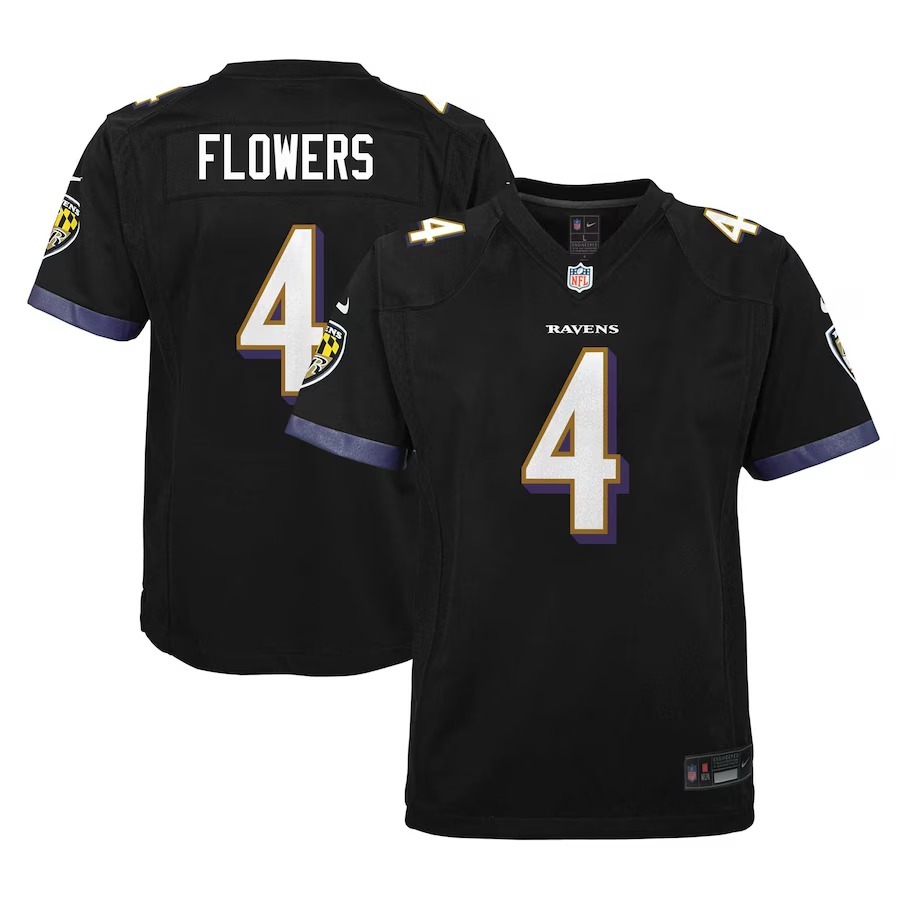 Youth Baltimore Ravens Zay Flowers Nike Black Alternate Player Game Jersey - Puhuasuan