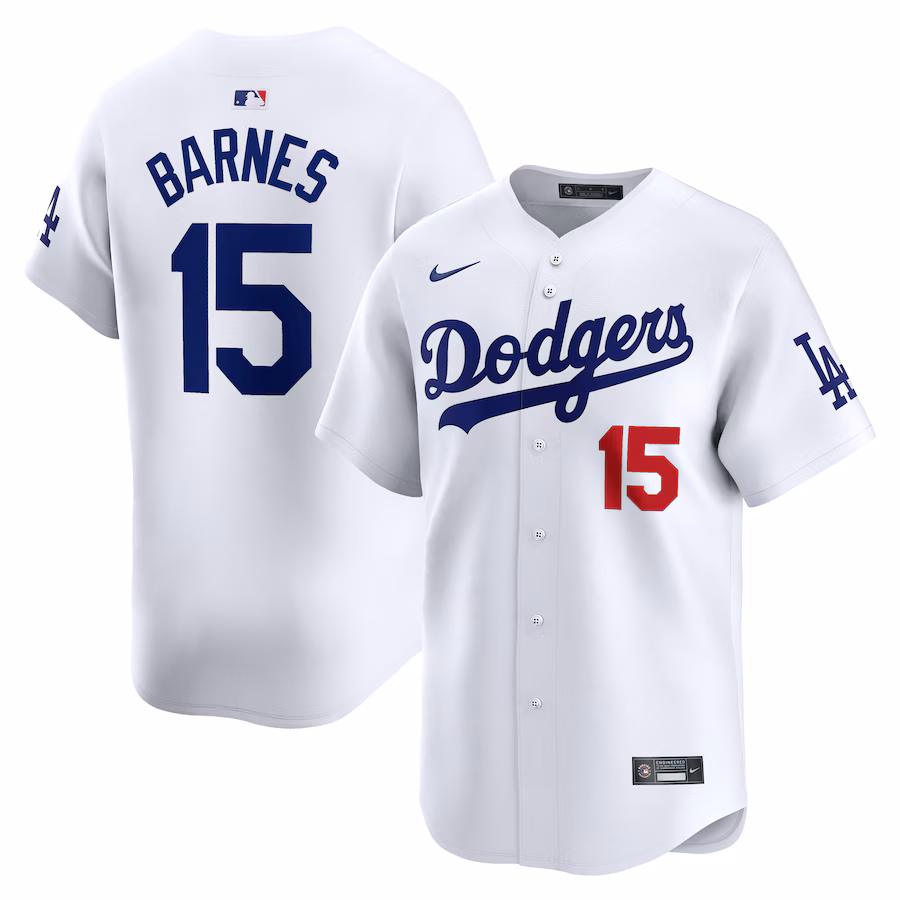 Men's Los Angeles Dodgers Austin Barnes Nike White Home Limited Player Jersey - Puhuasuan