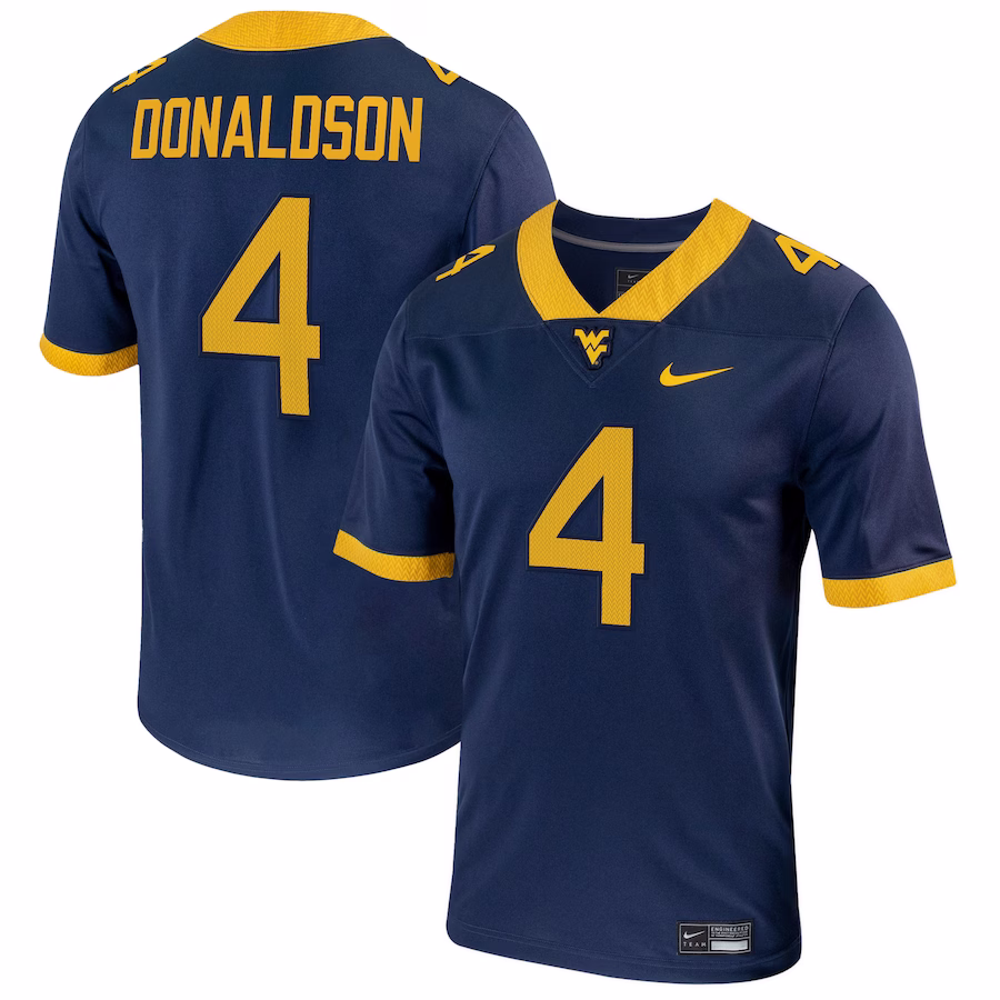 CJ Donaldson West Virginia Mountaineers Nike  NIL Football Game Jersey �?Navy - Puhuasuan