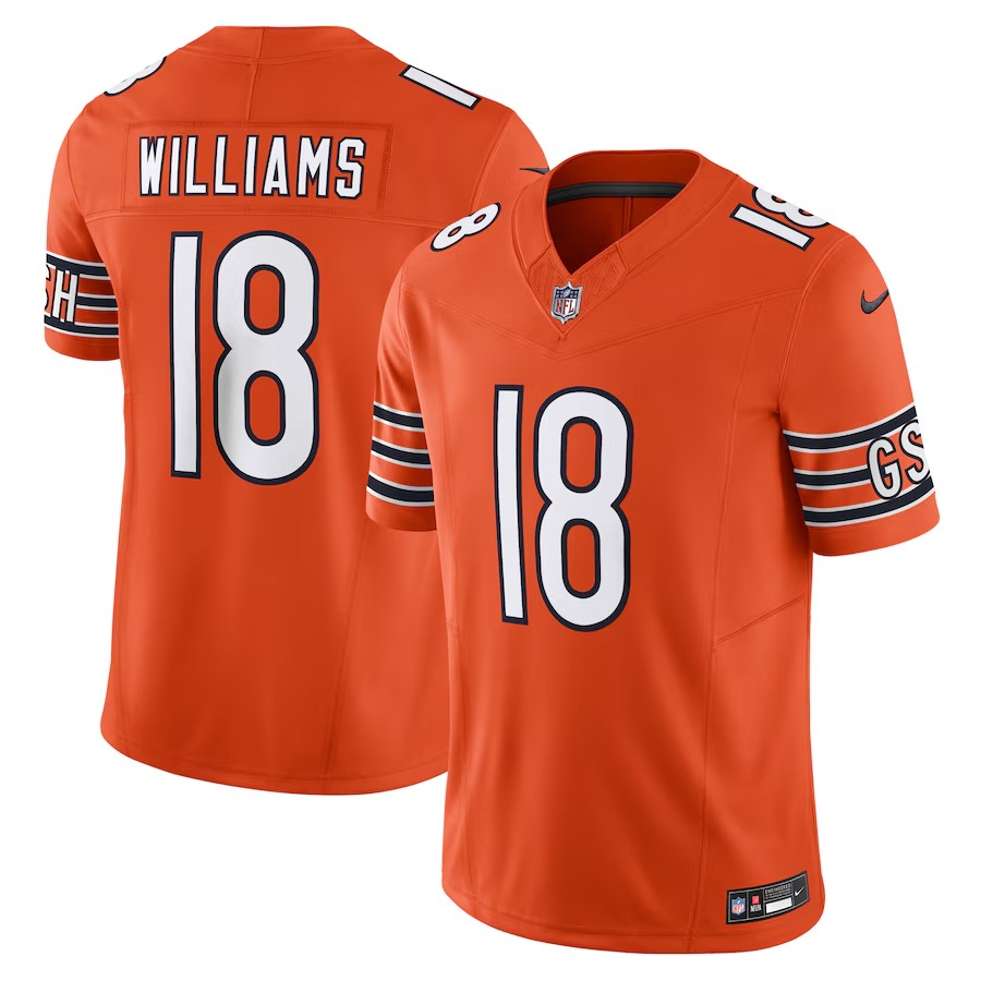 Men's Chicago Bears Caleb Williams Nike Orange Vapor F.U.S.E. Limited Jersey - Puhuasuan