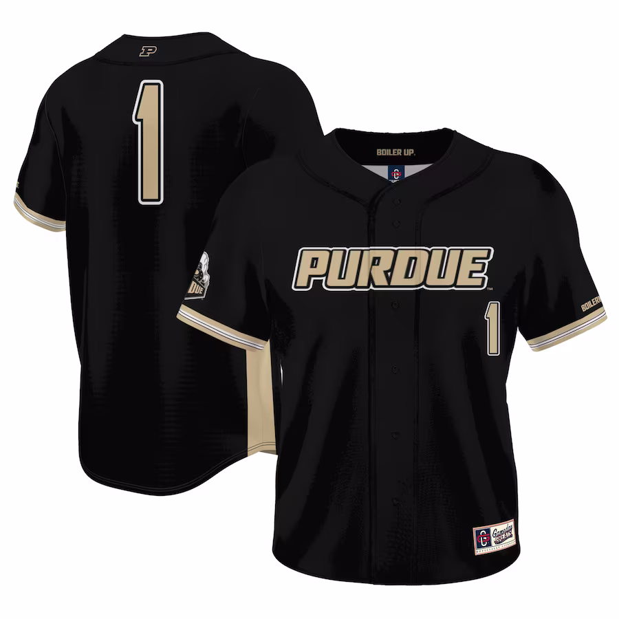 #1 Purdue Boilermakers GameDay Greats Youth Lightweight Baseball Jersey - Gold - Puhuasuan