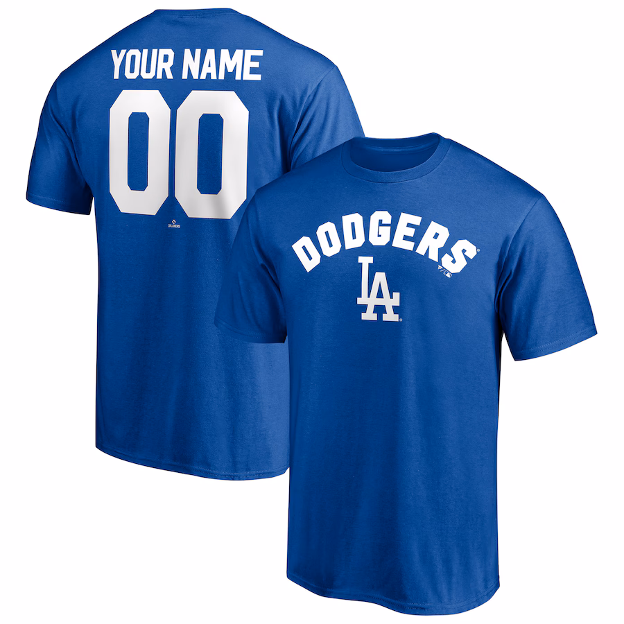 Men's Los Angeles Dodgers Royal Personalized Team Winning Streak Name & Number T-Shirt - Puhuasuan