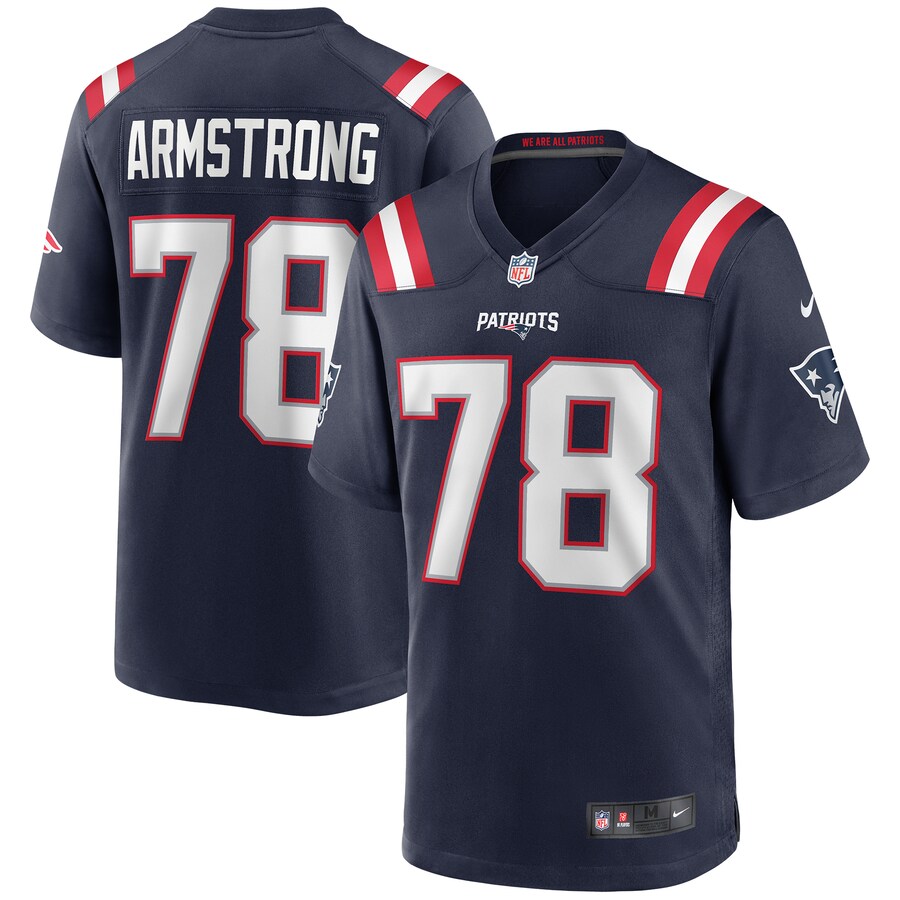 Men's New England Patriots Bruce Armstrong Nike Navy Game Retired Player Jersey - Puhuasuan