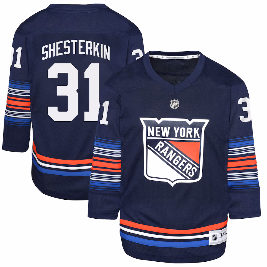 Youth New York Rangers Igor Shesterkin Navy Alternate Replica Player Jersey - Puhuasuan