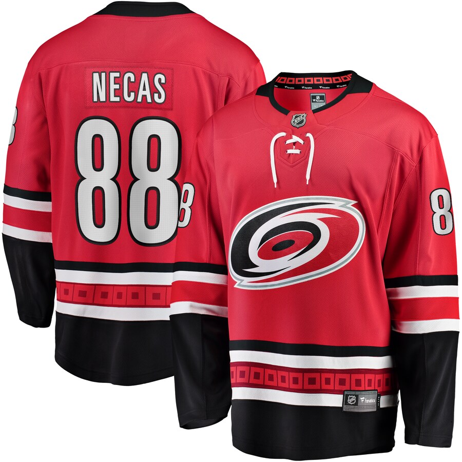 Men's Carolina Hurricanes Martin Necas Fanatics Branded Red Alternate Breakaway Player Jersey - Puhuasuan