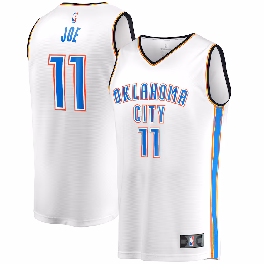 Men's Oklahoma City Thunder Isaiah Joe Fanatics White Fast Break Player Jersey - Association Edition - Puhuasuan